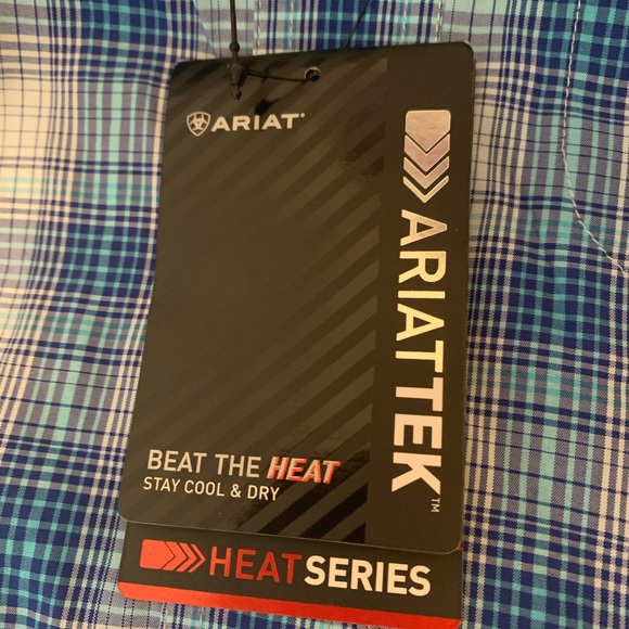 Ariat ventek 2 short sleeve Miami aqua new w/tags LAST ONE! - Picture 4 of 5